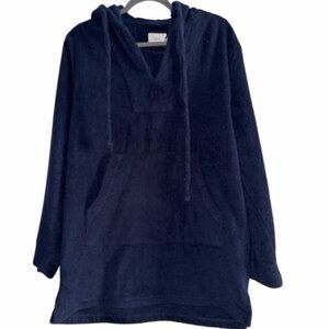 Onia Men's V-Neck Hoodie Sweater in Navy Blue